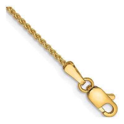 14K Yellow Gold 1.25mm Wheat Chain Bracelet