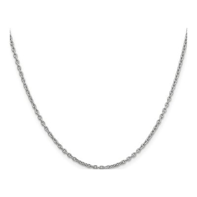 14K White Gold 2mm Round Open Cable Chain – view 3