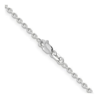 14K White Gold 2mm Round Open Cable Chain – view 4