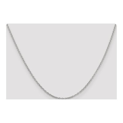 14K White Gold 2mm Round Open Cable Chain – view 5