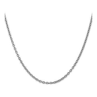 14K White Gold 2.4mm Round Open Cable Chain – view 3