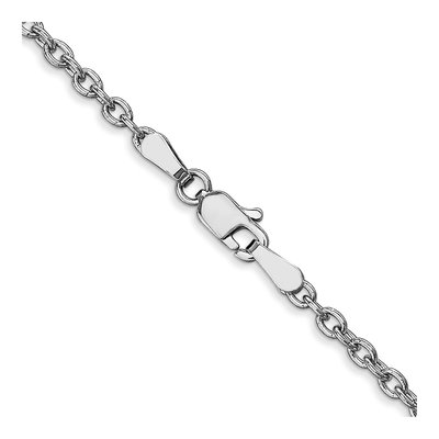 14K White Gold 2.4mm Round Open Cable Chain – view 4
