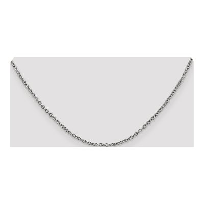 14K White Gold 2.4mm Round Open Cable Chain – view 5