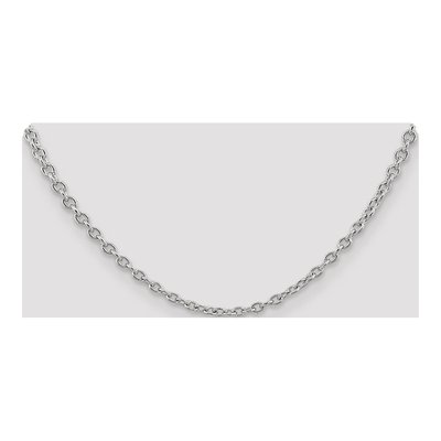 14K White Gold 3.2mm Round Open Cable Chain – view 5