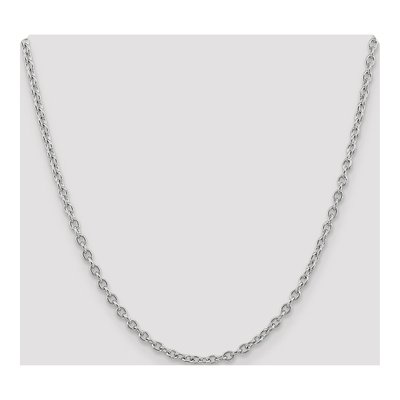 14K White Gold 3.2mm Round Open Cable Chain – view 5