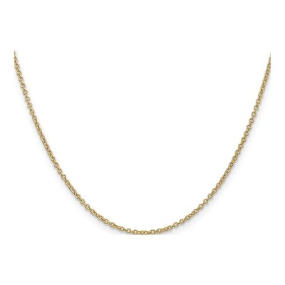 14K Yellow Gold 1.4mm Round Open Cable Chain – view 3