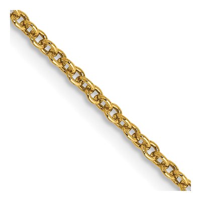 14K Yellow Gold 1.6mm Round Open Cable Chain