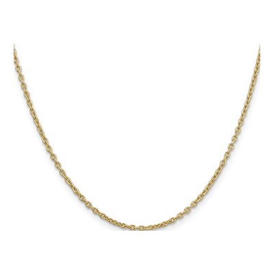 14K Yellow Gold 2mm Round Open Cable Chain – view 3