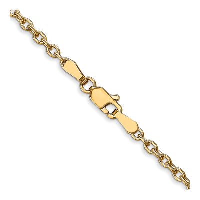 14K Yellow Gold 2.4mm Round Open Cable Chain – view 4