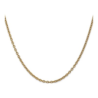 14K Yellow Gold 2.4mm Round Open Cable Chain – view 3