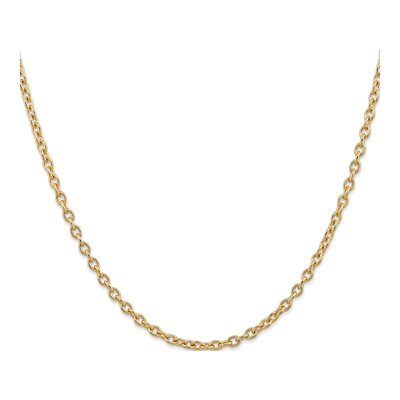 14K Yellow Gold 3.2mm Round Open Cable Chain – view 3