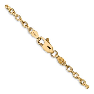 14K Yellow Gold 3.2mm Round Open Cable Chain – view 4