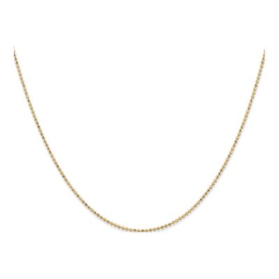 14K Yellow Gold 1.2mm Diamond-Cut Beaded Chain – view 4
