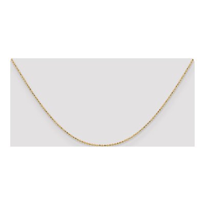 14K Yellow Gold 1.2mm Diamond-Cut Beaded Chain – view 6