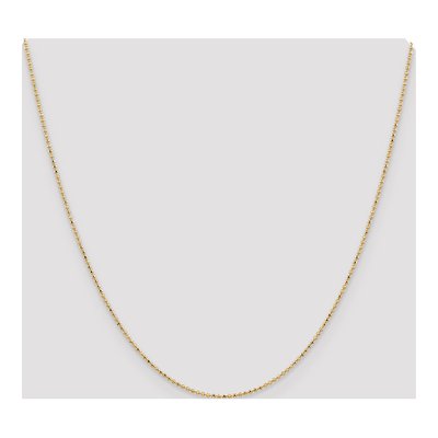14K Yellow Gold 1.2mm Diamond-Cut Beaded Chain – view 5
