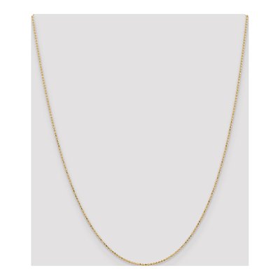 14K Yellow Gold 1.2mm Diamond-Cut Beaded Chain – view 5