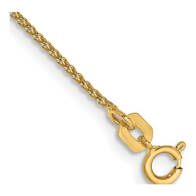 14K Yellow Gold 1.05mm Wheat Chain Bracelet