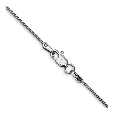 14K White Gold 1.2mm Parisian Wheat Chain – view 5