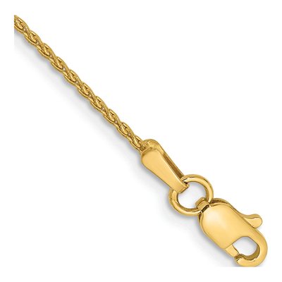 14K Yellow Gold 1.2mm Wheat Chain Anklet