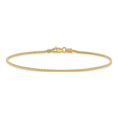 14K Yellow Gold 1.5mm Parisian Wheat Chain Anklet – view 3