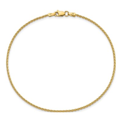 14K Yellow Gold 1.5mm Parisian Wheat Chain Anklet – view 4
