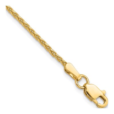 14K Yellow Gold 1.5mm Parisian Wheat Chain Anklet