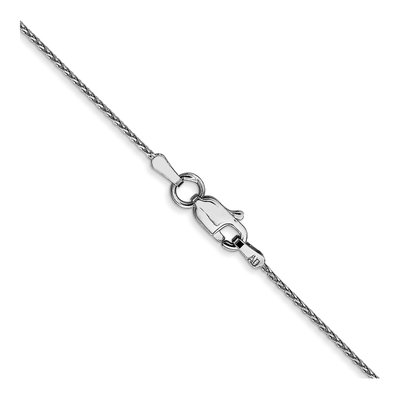 14K White Gold 0.8mm Diamond-Cut Wheat Chain – view 5