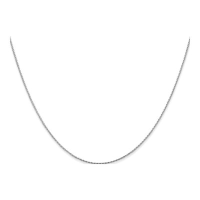 14K White Gold 0.8mm Diamond-Cut Wheat Chain – view 3