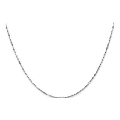 14K White Gold 1mm Diamond-Cut Wheat Chain – view 3