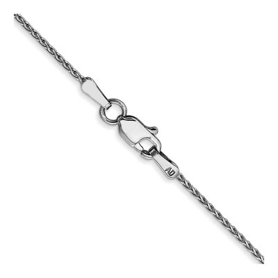 14K White Gold 1mm Diamond-Cut Wheat Chain – view 5