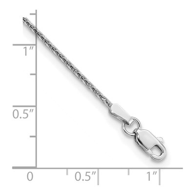 14K White Gold 1.5mm Diamond-Cut Wheat Chain Anklet – view 5