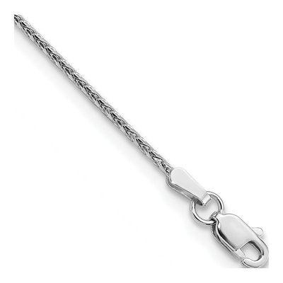 14K White Gold 1.5mm Diamond-Cut Wheat Chain Anklet