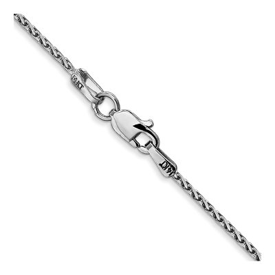 14K White Gold 1.5mm Diamond-Cut Wheat Chain – view 5