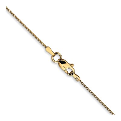 14K Yellow Gold 0.8mm Diamond-Cut Wheat Chain – view 5
