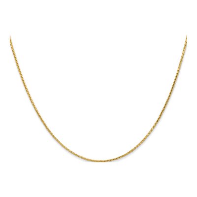 14K Yellow Gold 1mm Diamond-Cut Wheat Chain – view 4