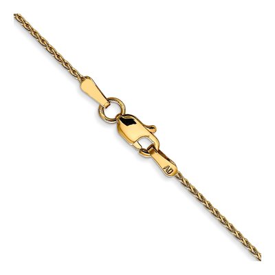 14K Yellow Gold 1mm Diamond-Cut Wheat Chain – view 5