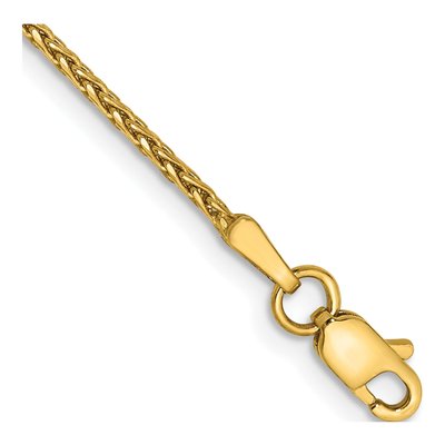 14K Yellow Gold 1.5mm Diamond-Cut Wheat Chain Bracelet