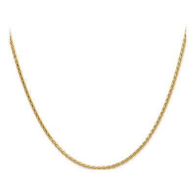 14K Yellow Gold 1.6mm Diamond-Cut Wheat Chain – view 4