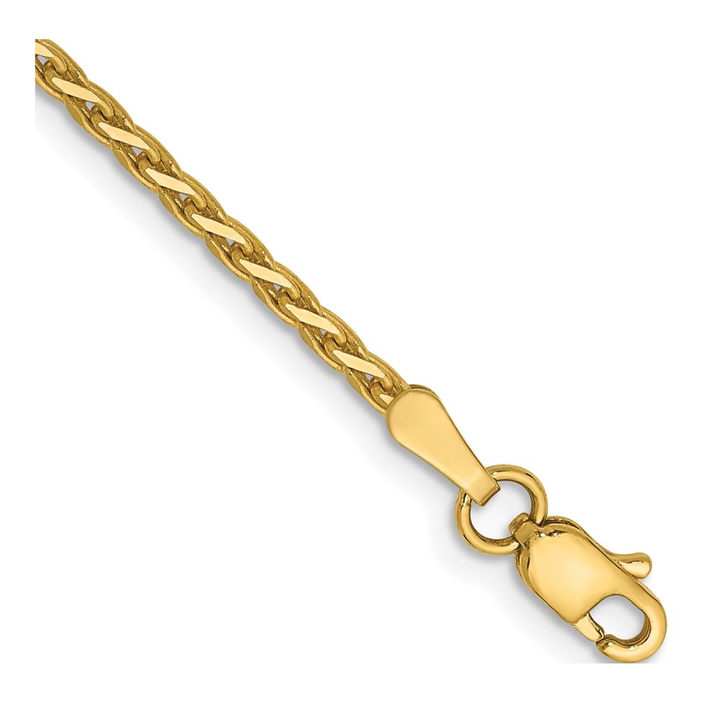 14K Yellow Gold Diamond-Cut Wheat Bracelet Chain