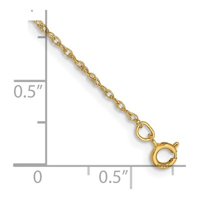 14K Yellow Gold 0.8mm Baby Rope Chain Bracelet – view 3