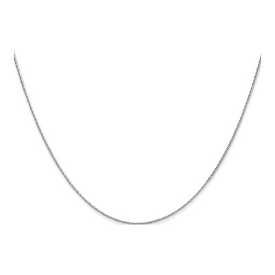 14K White Gold 0.7mm Round Wheat Chain – view 3