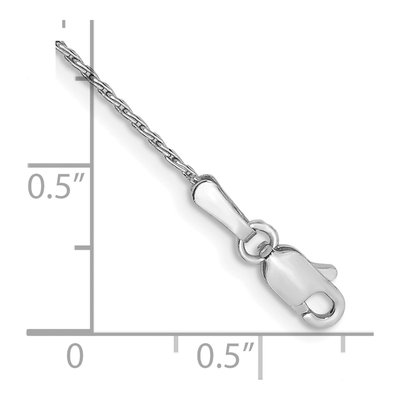 14K White Gold 1mm Round Parisian Wheat Chain Bracelet – view 2