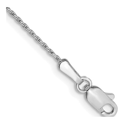 14K White Gold 1mm Round Parisian Wheat Chain Bracelet