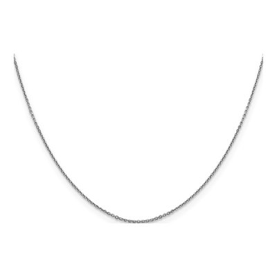 14K White Gold 0.9mm Diamond-Cut Round Open Cable Chain – view 3