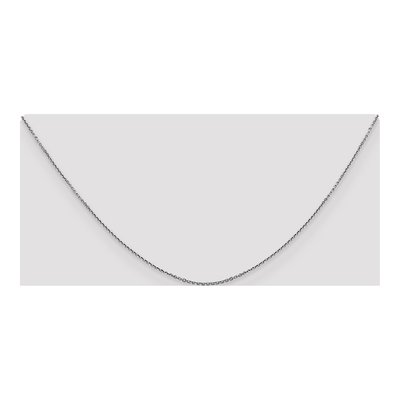 14K White Gold 0.9mm Diamond-Cut Round Open Cable Chain – view 5