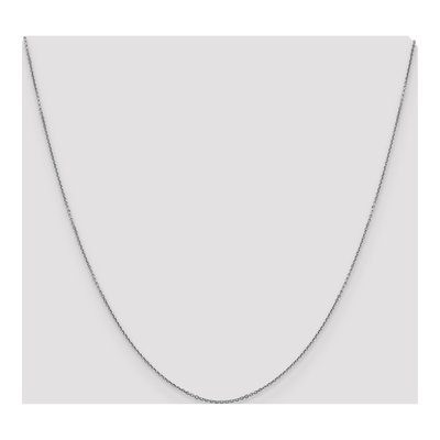 14K White Gold 0.9mm Diamond-Cut Round Open Cable Chain – view 5