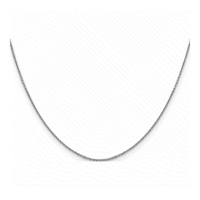 14K White Gold 0.9mm Diamond-Cut Round Open Cable Chain – view 4