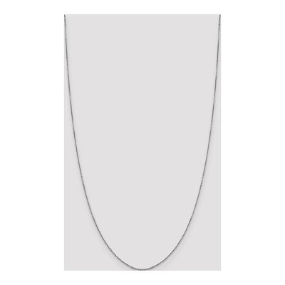 14K White Gold 0.9mm Diamond-Cut Round Open Cable Chain – view 5
