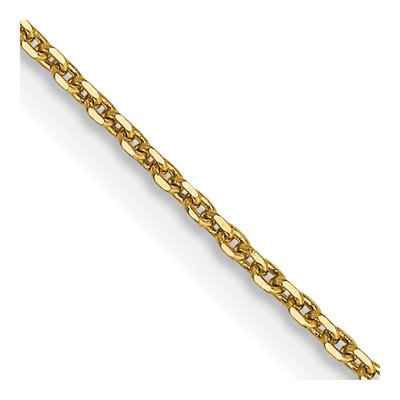 14K Yellow Gold 0.9mm Diamond-Cut Round Open Cable Chain