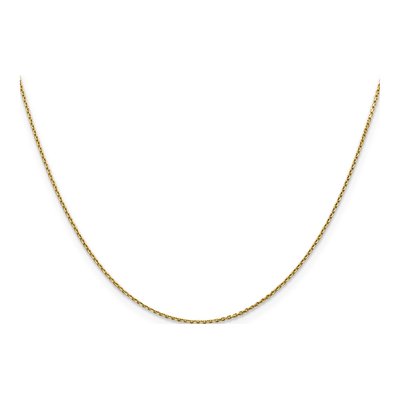 14K Yellow Gold 0.9mm Diamond-Cut Round Open Cable Chain – view 2